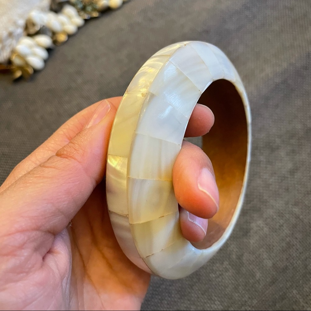 Thick white bangle
